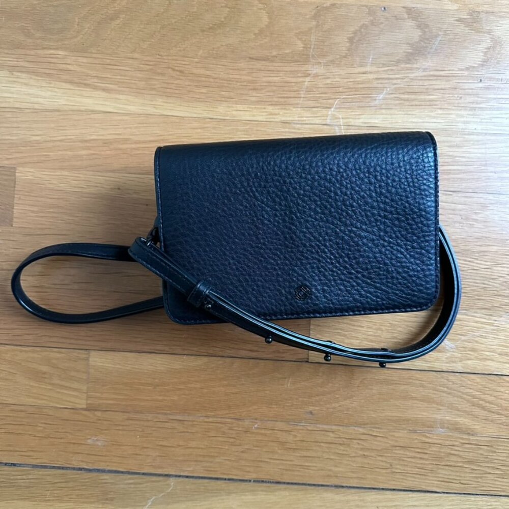 Dagne Dover Andra Crossbody Small in Onyx Leather
